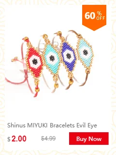 Shinus сглаза браслет MIYUKI глаз ювелирные изделия браслеты для женщин Pulseras Mujer лето пляж золото Delica Бисероплетение ручной работы