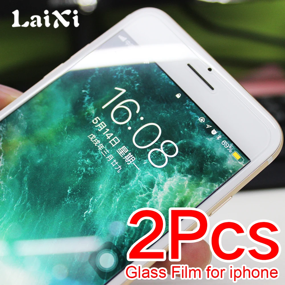 Laixi 2 шт защитное закаленное стекло для iphone 7 8 6 6s X Xs max XR x Защитное экрана на