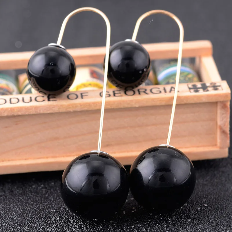 Black pearl Двухсторонние серьги уникальный дизайн жемчужные Двухсторонние серьги E1404 - Окраска металла: Black pearl