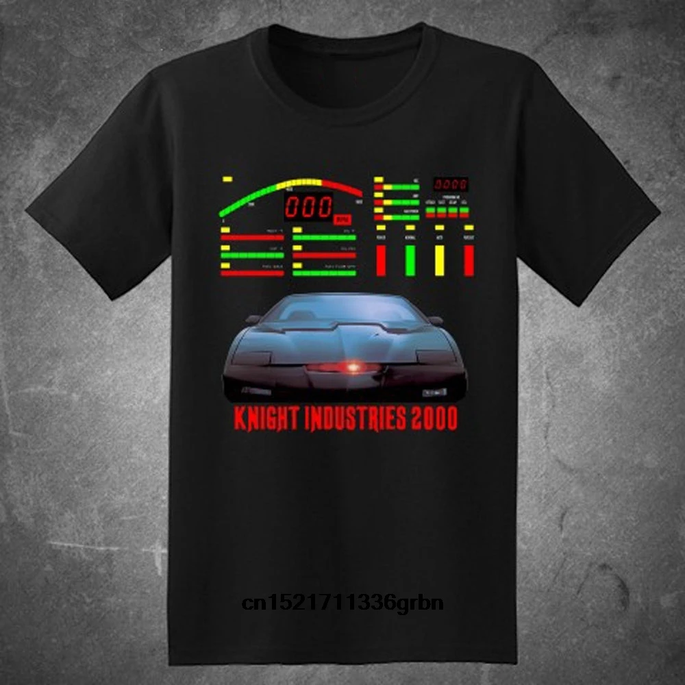 Мужская футболка Knight Rider KITT Dashboard Ретро сериал ТВ летняя высокого качества черные
