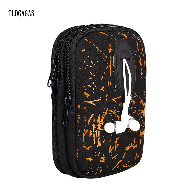 Orange Waist pack Новинка, холщовая мужская сумка на ремне, карманы для мобильного телефона, Женская поясная сумка, кошелек для путешествий, кошелек для монет, сумка для сигарет, гарнитура, Т2 - Цвет: Orange Waist pack