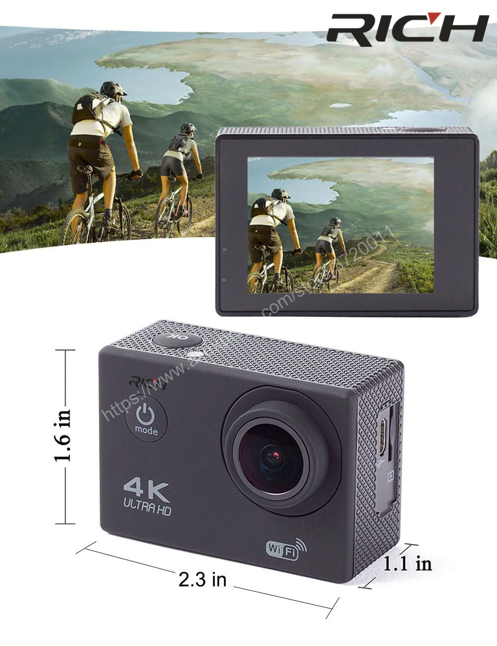 Богатая экшн камера WIFI HD 1080P 2.0 LCD 170D объектив go шлем наружная Подводная