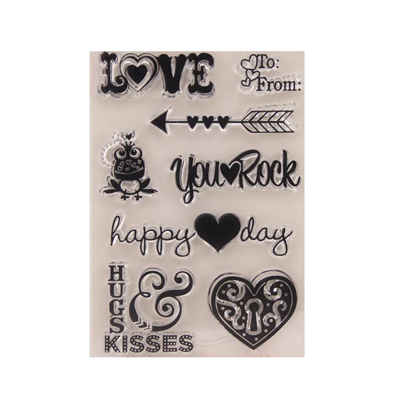 Craft Love Arrow Frog Words Transparent Clear Silicone Stamp for Seal DIY Scrapbooking Photo Album Decorative Sheets | Канцтовары для