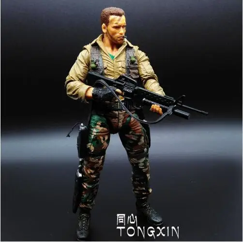 NECA фильм 25th Хищник инопланетянин Арнольд Шварценеггер патруль голландский извлечение голландский Охотник за джунглями 18 см игрушка ПВХ фигурка модель S108