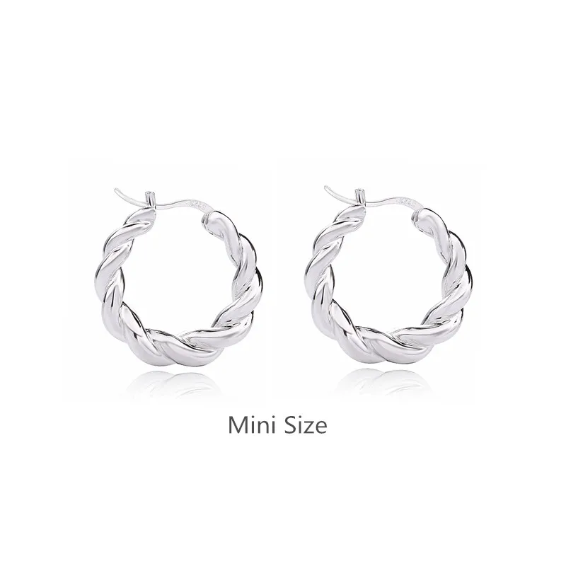 Slavecabin 925 пробы Серебряное роскошное кольцо для пирсинга букле Doreille Femme Золотые круглые Модные серьги для женщин ювелирные изделия - Окраска металла: Silver Mini HOOPS