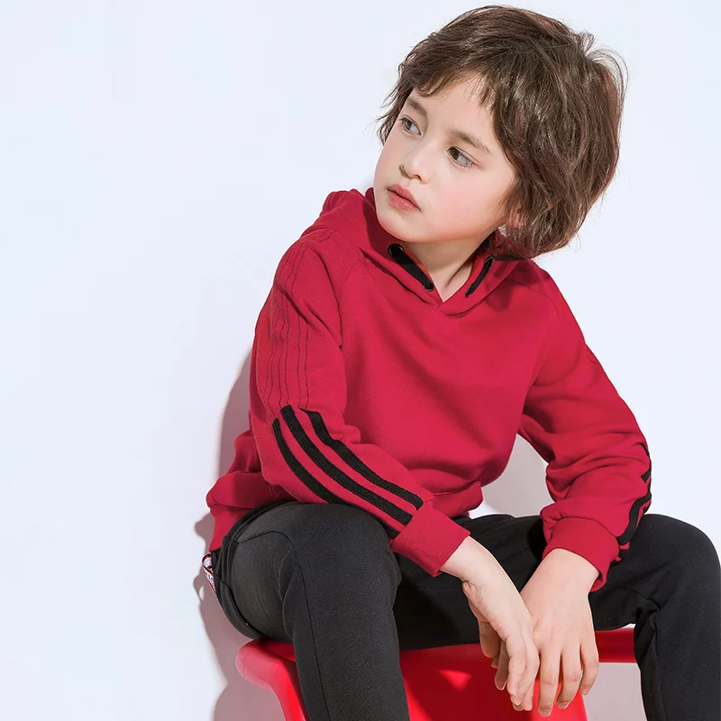 Pioneer Kids/осенне зимние толстовки для мальчиков в полоску с карманами Лоскутные