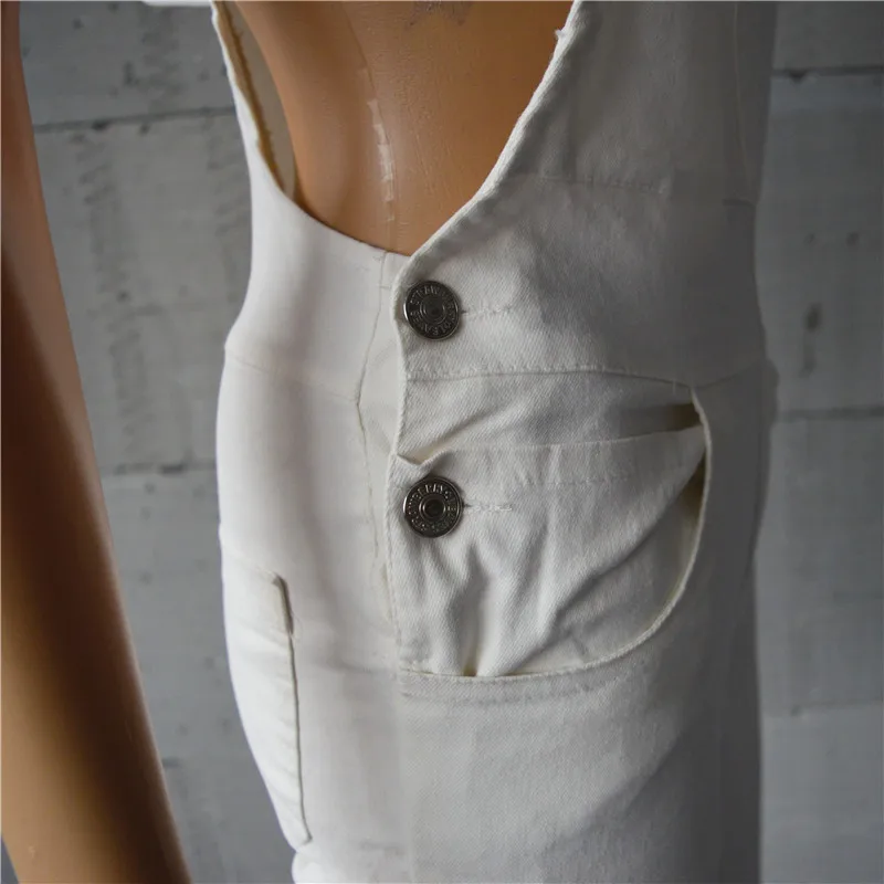 Модный джинсовый комбинезон армейский зеленый белый женский Повседневный