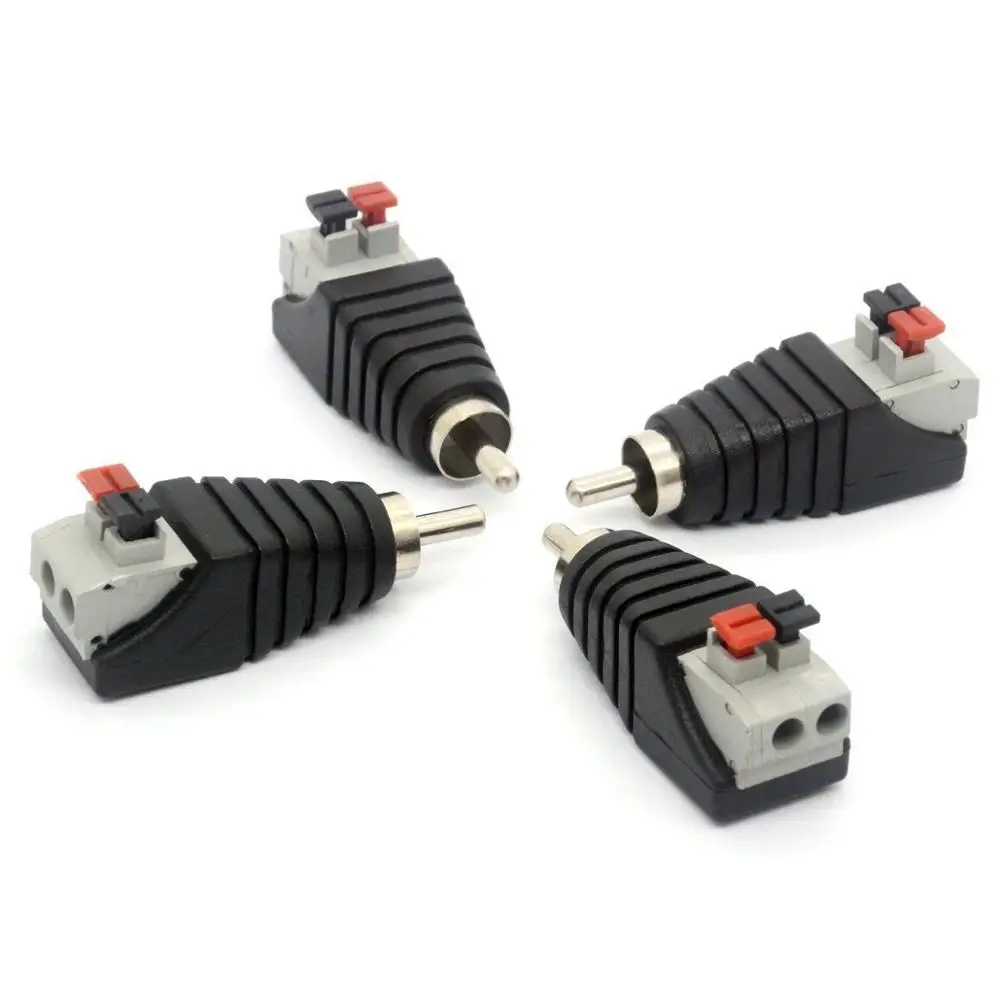 Динамик Phono RCA разъем к AV 2 винтовой терминал Аудио Видео балун адаптер DC Power для