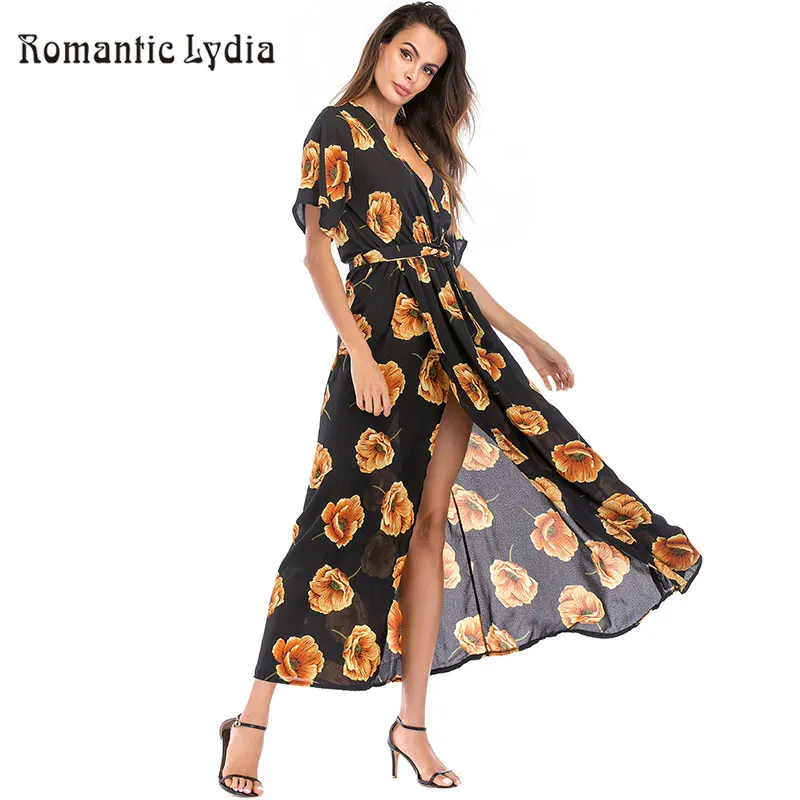 Женское летнее платье в стиле бохо повседневное длинное трапециевидной формы с