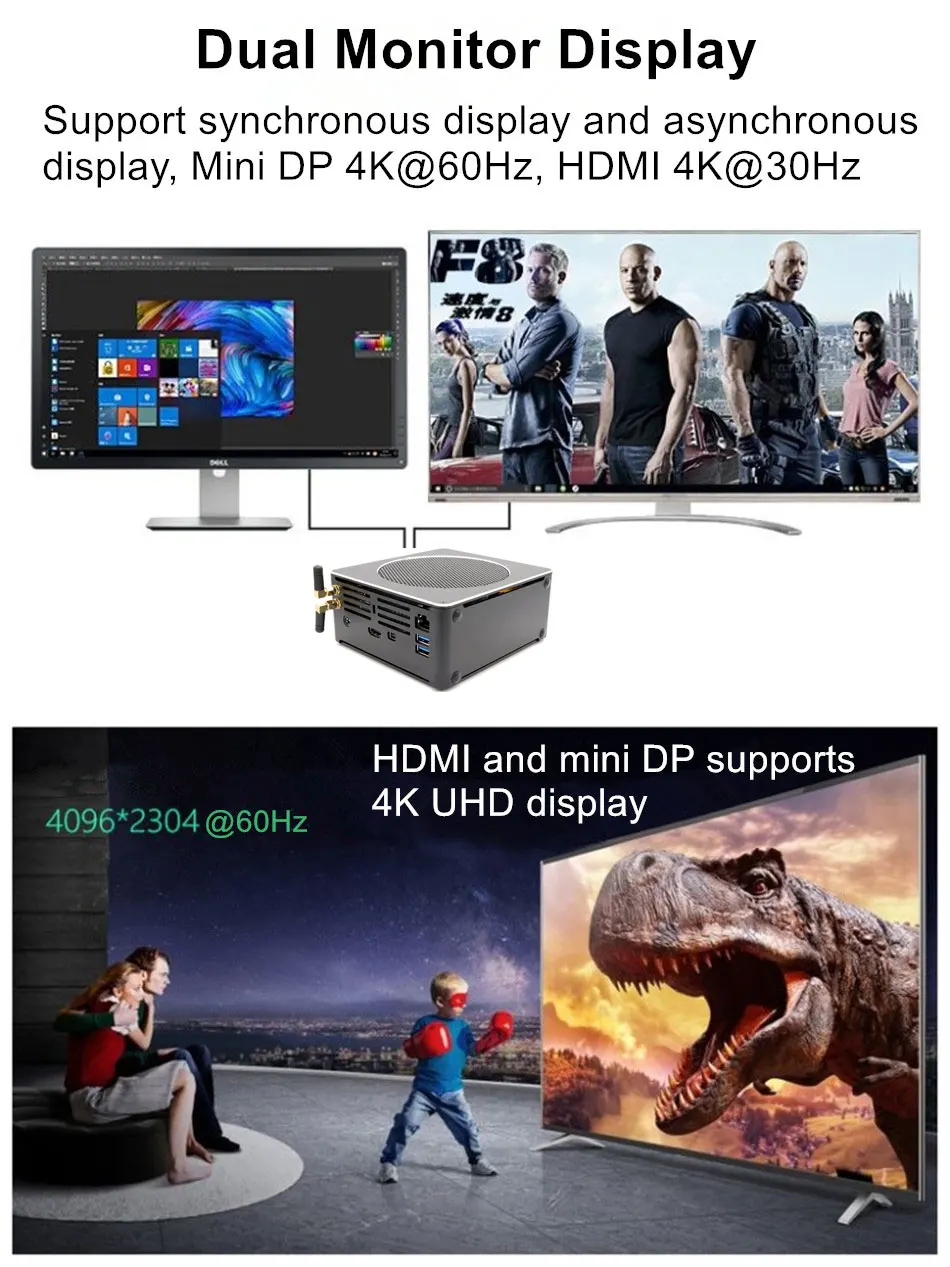 Coffee Lake Nuc Intel i9 8950hk 6 ядер 12 нитей Мини ПК Windows 10 Pro ddr4 AC WiFi настольный компьютер HD Mini DP