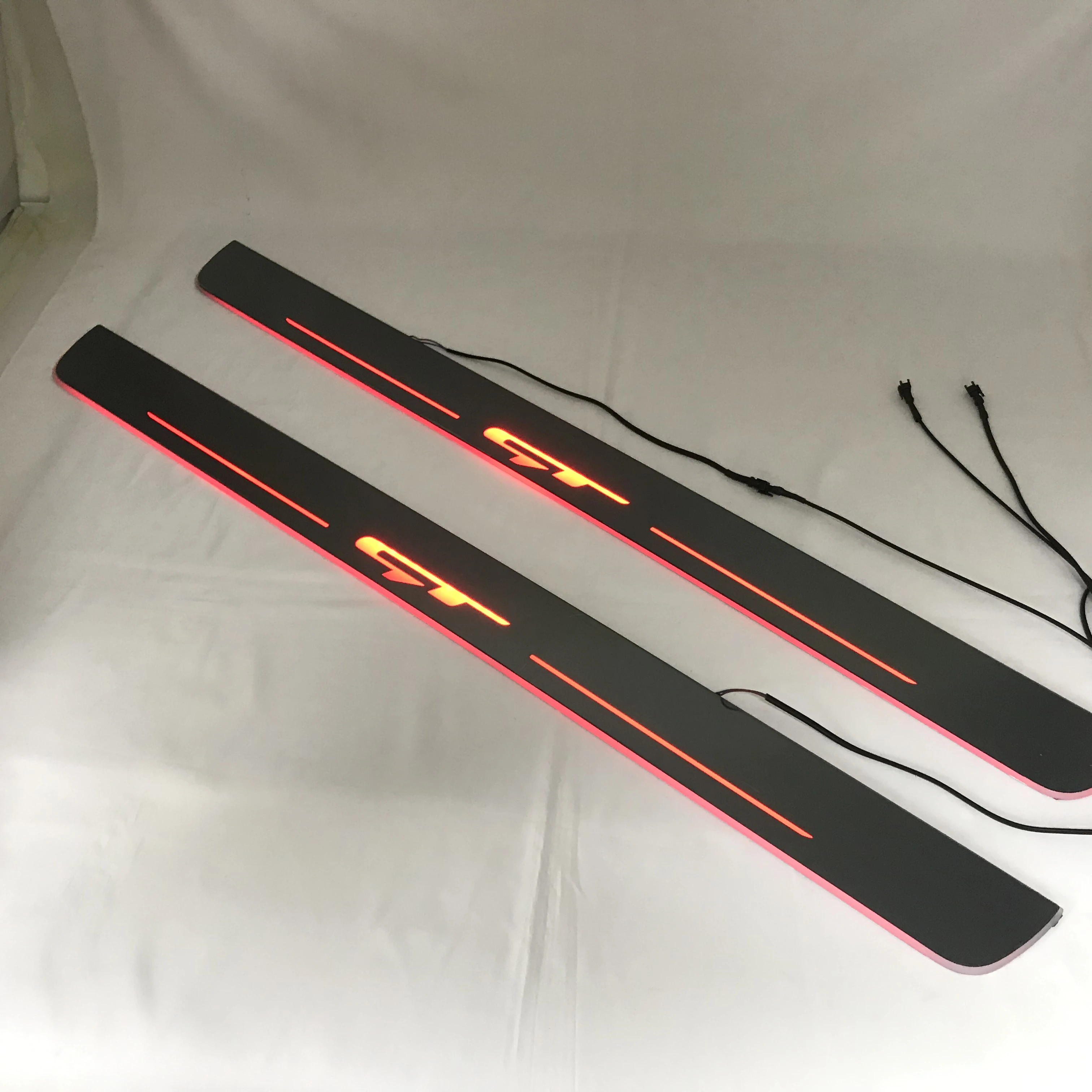 

RQXR led moving door scuff for Kia ceed gt dynamic door sill plate flat lining overlay Flow/still light, 2pcs