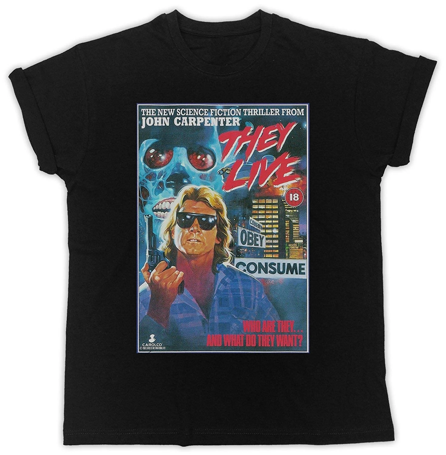 Uk с принтом Корона живут Футболка Джон Карпентер постер фильма смешная игрушка в