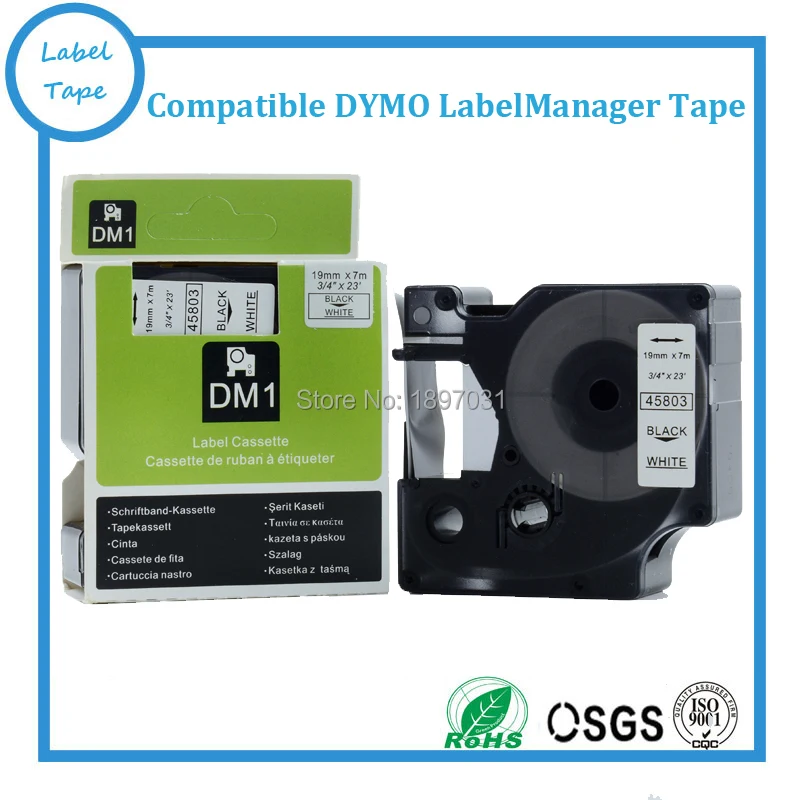 

30pcs compatible DYMO D1 LabelManager tapes 19mm*7m black on white 45803