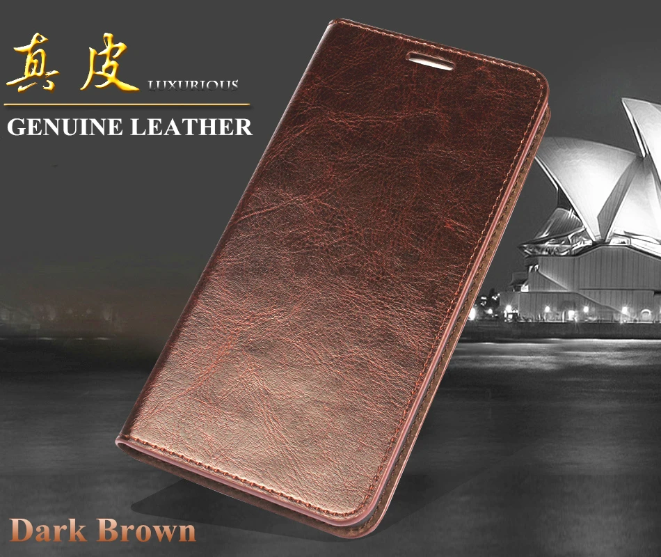 Dark Brown Роскошный чехол-кошелек из натуральной воловьей кожи для телефона, сумка-флип, чехол для sony Xperia XA XP XZ Z3 Z5 X Compact Premium M4 Aqua - Цвет: Dark Brown