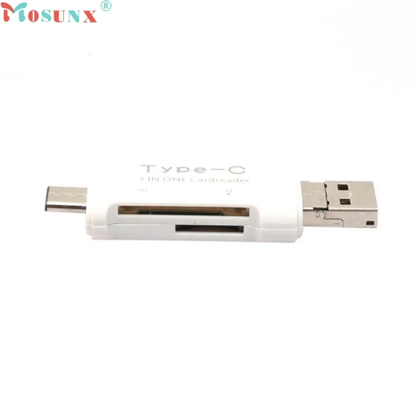 Устройство для чтения карт памяти Mosunx Simplestone 3 в 1 Type C Micro USB OTG TF SD MS адаптер Macbook oct20 |