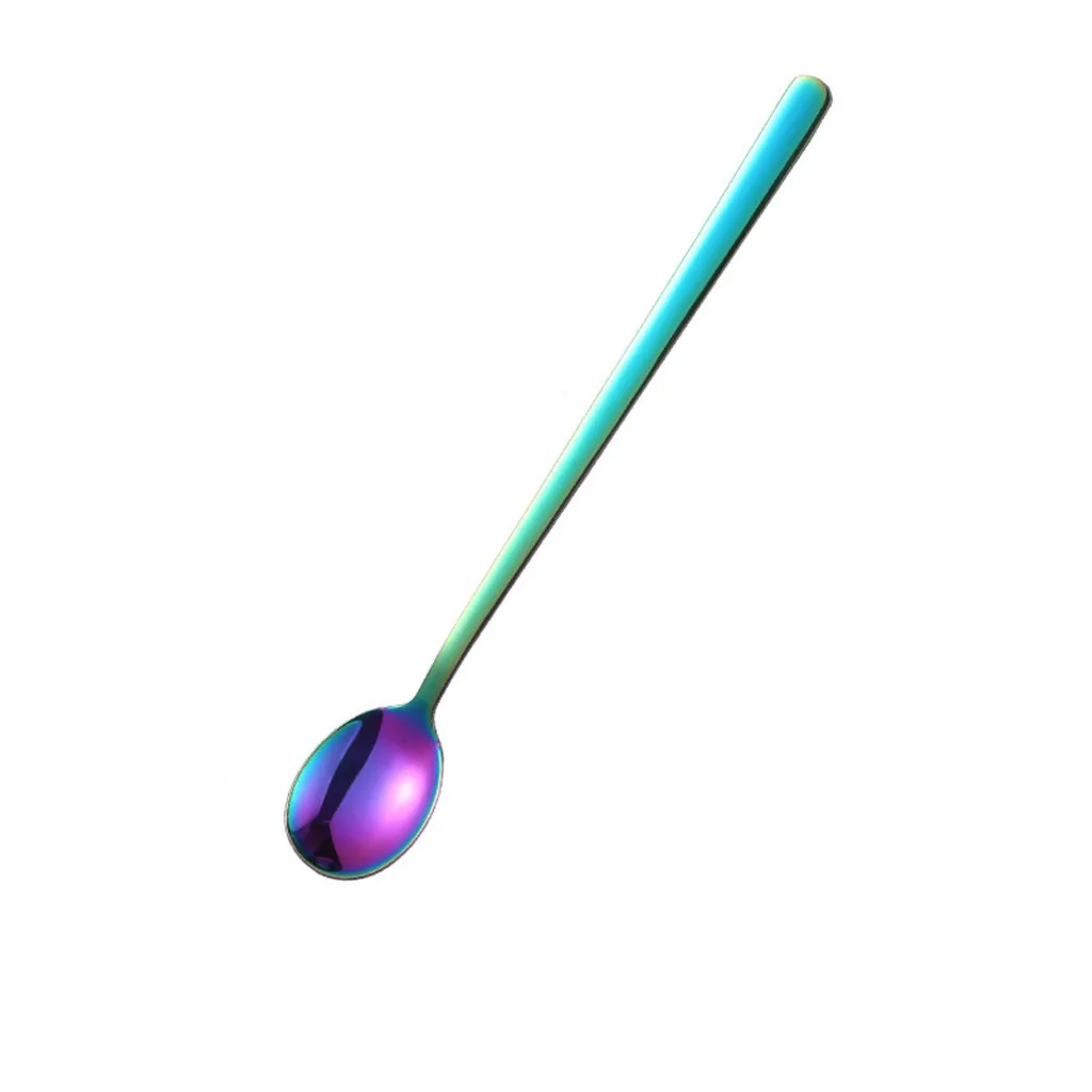 Сверкающая красочная ложка для мороженого с длинной ручкой совок льда столовые