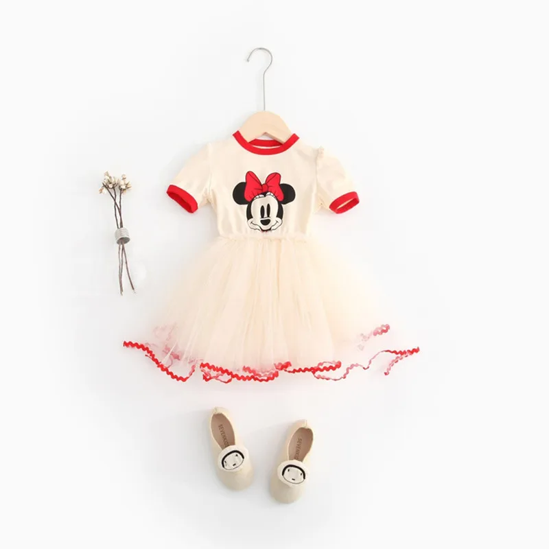 Disney Minnie Mickey Dress 2019 Summer Kids forcks bambina Skirt Fashion Tops Children Party Dresses | Детская одежда и обувь