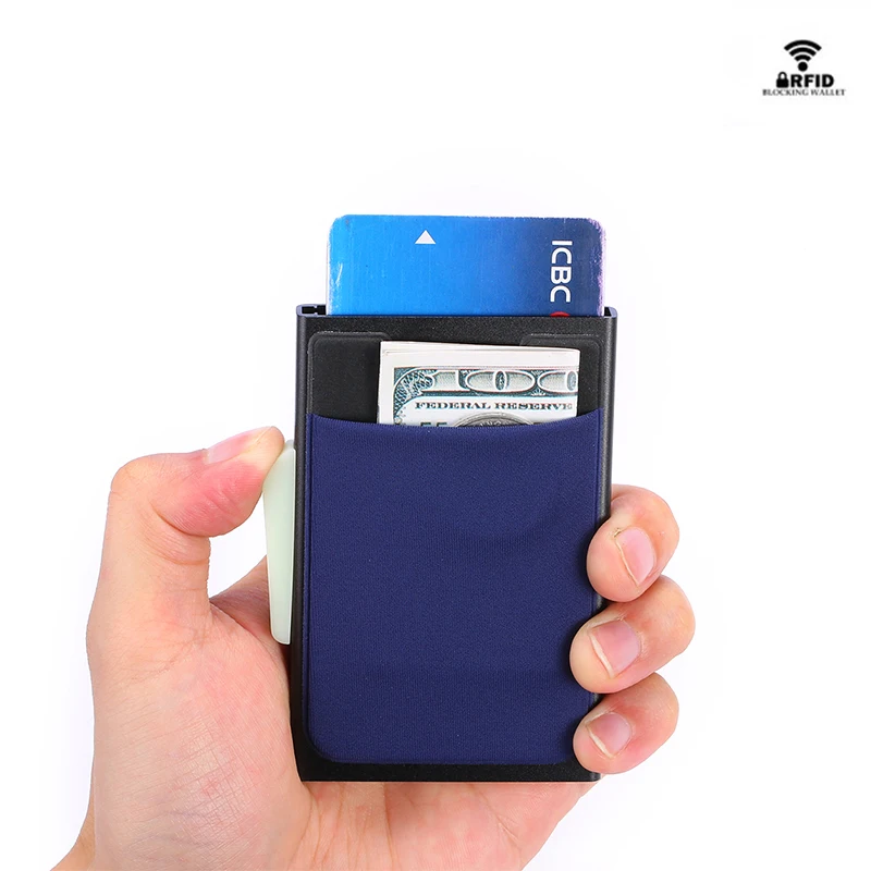 Алюминиевый кошелек ZOVYVOL с эластичным задним карманом держатель для ID-карт мини