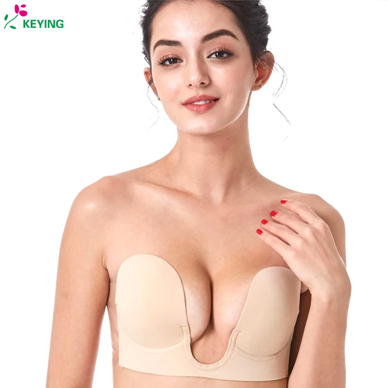 Бюстгальтер невидимка KEYING Женский однотонный силиконовый Бралетт без бретелек с