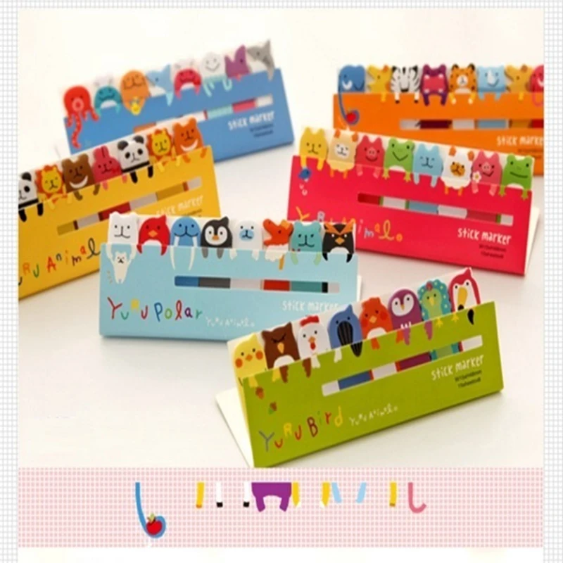 Мини стикеры. Наклейки для заметок мультяшные узоры закладки. Креативные