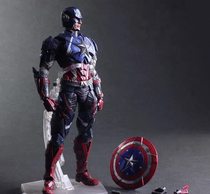 Play Arts Kai Captain America Super Hero Steve Rogers PA 27 см ПВХ фигурка кукла игрушки детский подарок
