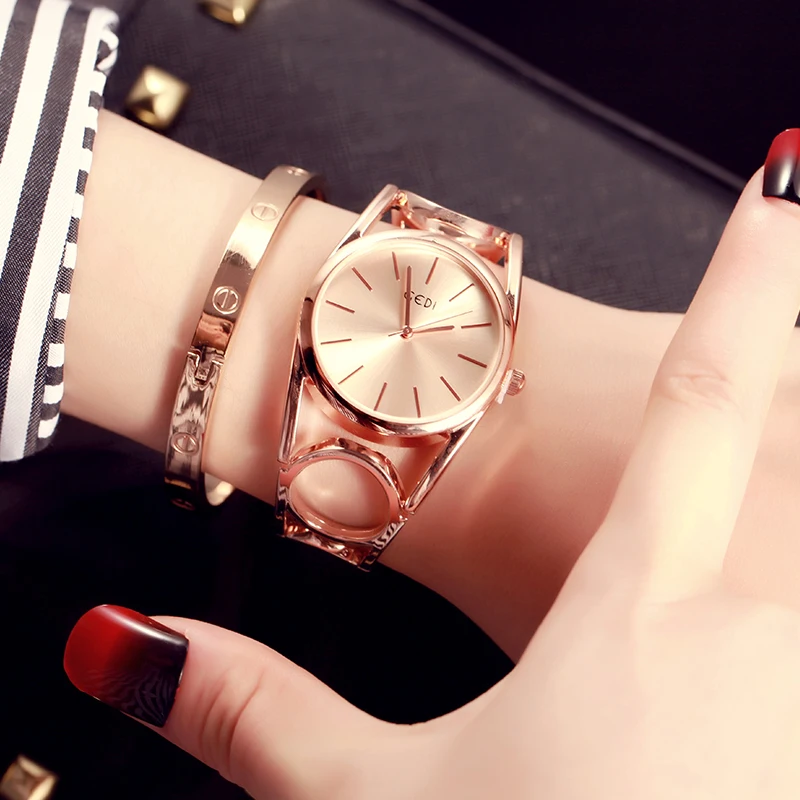 GEDI модные часы с браслетом из розового золота женские роскошные брендовые