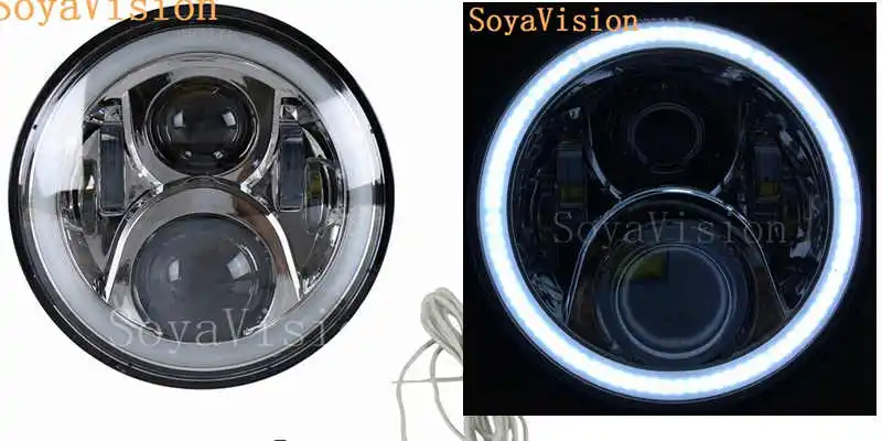 With DRL Chrome Мотоцикл 50 Вт H4 Дальний/ближний свет фары DRL " круглый светодиодный фонарь для Honda CB 400 500 1300 Hornet 250 600 900 VTR 250 - Цвет: With DRL Chrome