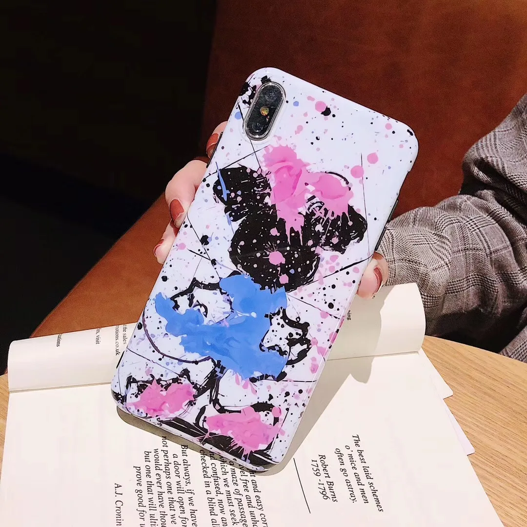 Классический чехол для телефона с рисунком Микки и Минни iPhone 7 8 6 S Plus X Xs Max Xr Cute doodle