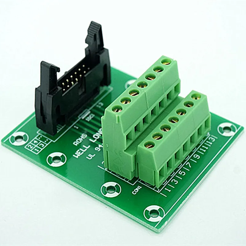 

IDC14 2x7 Pins 0.1" Male Header Breakout Board, Terminal Block, Connector.