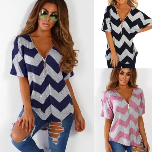 2018 новый летний Для женщин футболка с коротким рукавом v образным вырезом женские