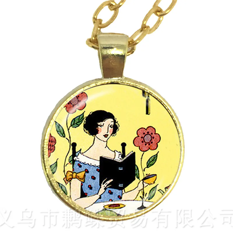 Ожерелье Алиса в стране чудес стеклянный круглый купол с Чеширским котом