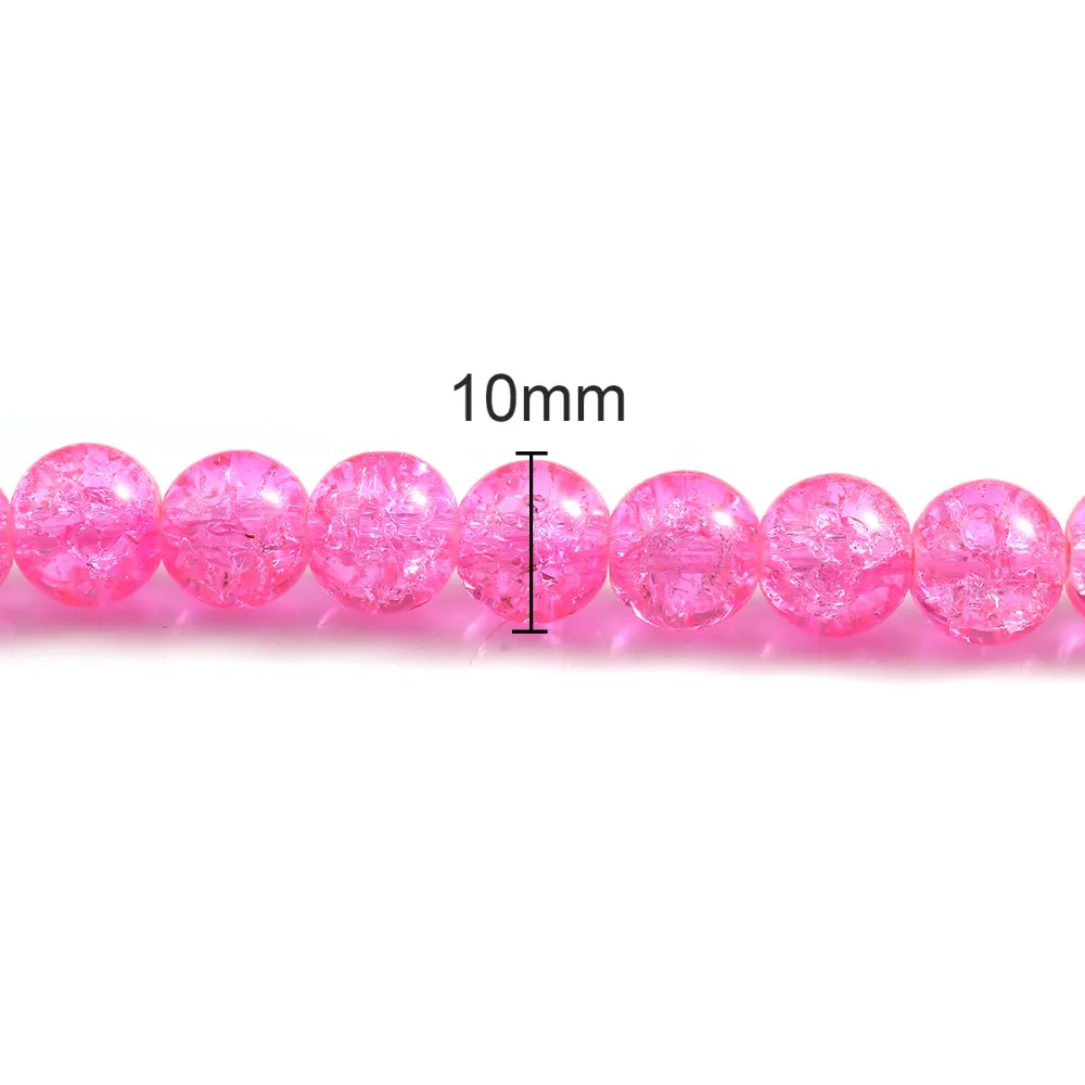 DoreenBeads 50 шт розовые круглые стеклянные шарики 10 мм|glass round beads|beads 10mmround beads |