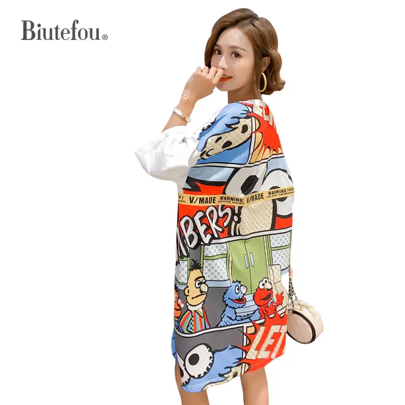 2020 летние платья с мультяшным принтом шикарные топы женские дизайнерские