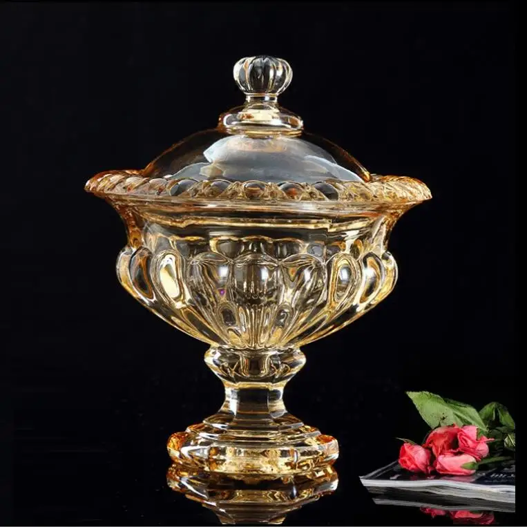 Конфеты банку дворец Amber рельеф Стекло сахар янтаря сушеные Chocklet коробка