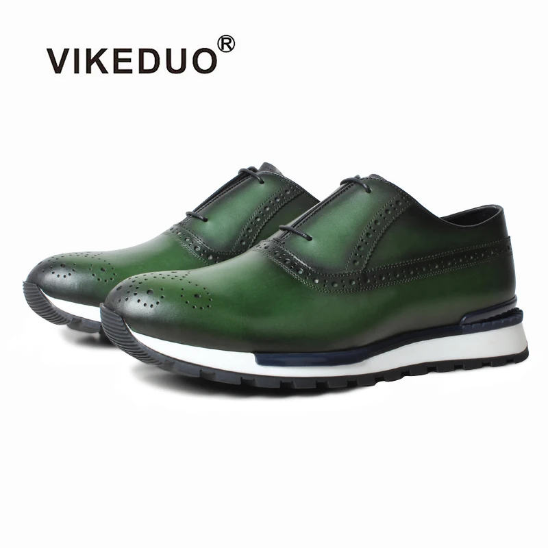 Кроссовки VIKEDUO мужские из натуральной кожи патина броги повседневная спортивная