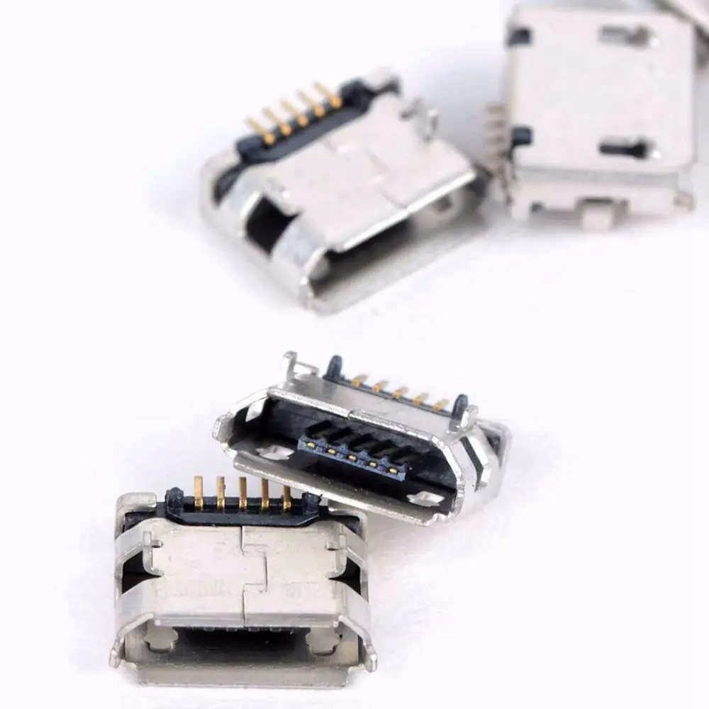 20 шт./лот 5 Pin SMT разъем Micro Тип USB B женского размещения SMD DIP серебро в комплект