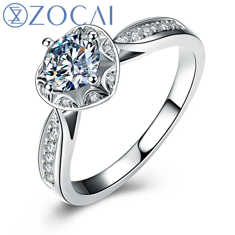 

ZOCAI REAL 18K WHITE GOLD GENUINE 0.28 CT CERTIFIED DIAMOND F-G/SI DIAMOND ENGAGEMENT RAMANTIC HEART SHAPE RING W05264