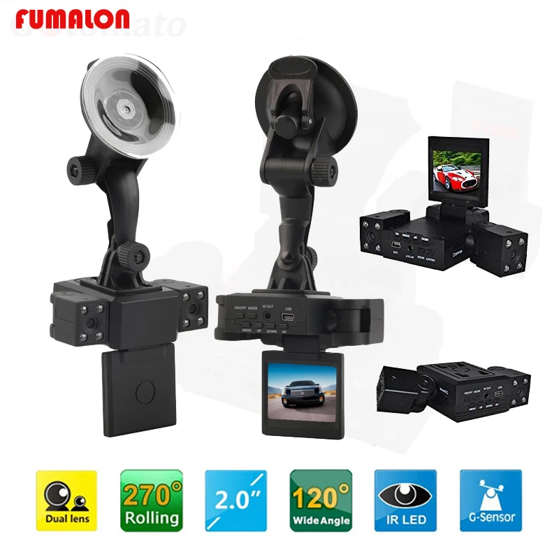 2017 New Lens Camcorder H3000 Car DVR Dual Camera HD 720P Dash Cam Black Box With Rear 2 Vehicle View Dashboard Cameras |