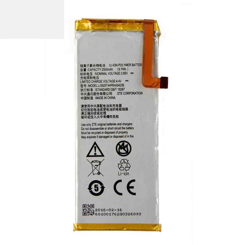 Оригинальная батарея для телефона Li3925T44p6hA54236 ZTE Blade S7 T920 2500 мАч|Аккумуляторы