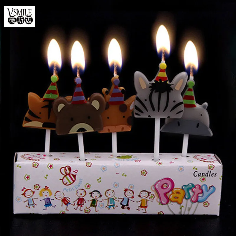 5 шт./компл. милые животные тигр кошка собака слон Лев лошадь день рождения