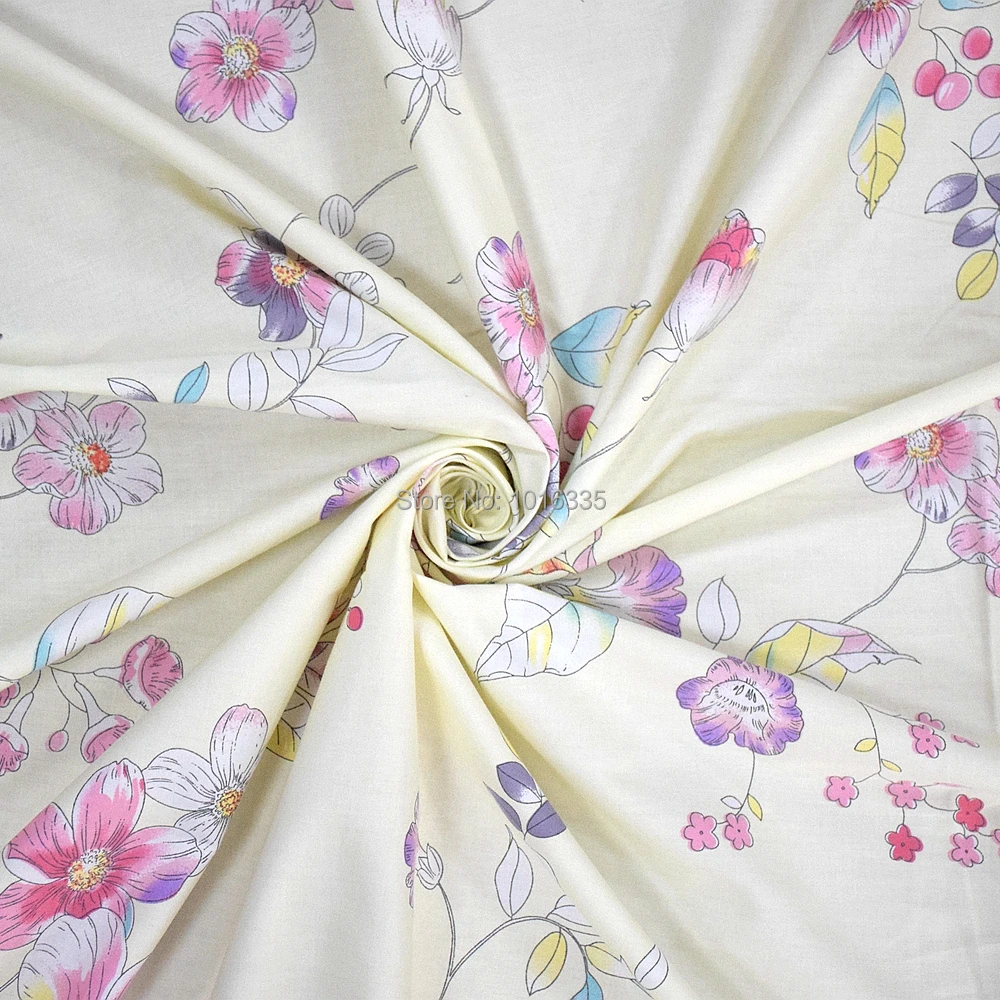 2018 Free shipping 160CM Width Flower Cotton Fabric / Floral Printed telas patchwork fabric | Дом и сад