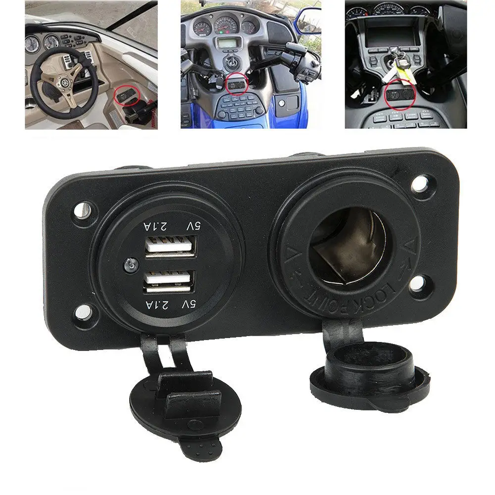 12V 3.1A/4.2A устройство для автомобиля с двумя портами USB гнездо для автомобильного прикуривателя Разветвитель USB Автомобильное зарядное устройство адаптер питания мотоцикл разъем для зарядного устройства