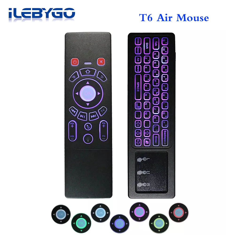 Новый iLebygo T6 РФ воздуха Мышь Двусторонняя Беспроводной мини клавиатура 2 4 GHz