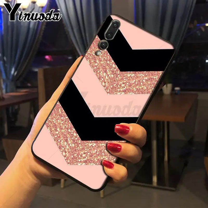 Чехол для телефона Yinuoda Love Heart Gold Rose Marble в полоску Huawei honor 8x20 7a P20Lite P10 Plus Mate10Lite Mate20 P20
