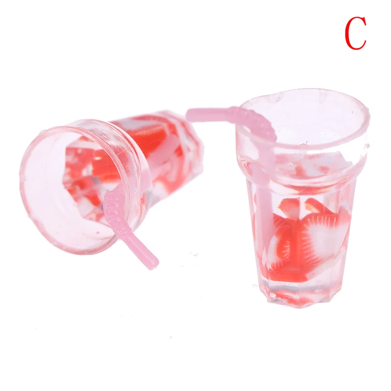2PCS 1/2/3 шт./лот мини лимон стакана воды Кукольный дом аксессуары чашки игрушка небольшое украшение Подарки Наборы игрушечной мебели 1:12 кукольный домик миниатюра - Цвет: 2PCS