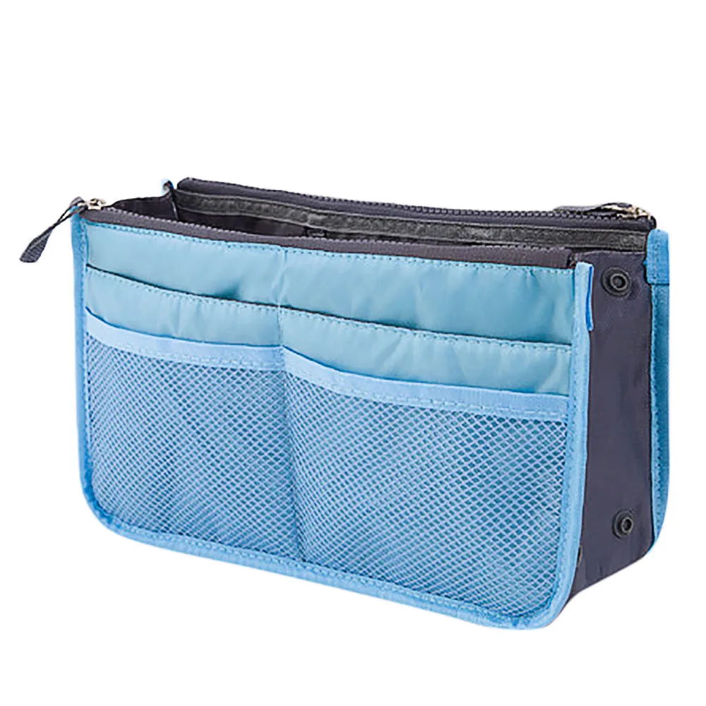 light blue Косметичка, косметичка, органайзер для путешествий, портативная косметичка, функциональная сумочка, кошелек-органайзер, Женская аккуратная сумка для хранения, дорожная - Цвет: light blue