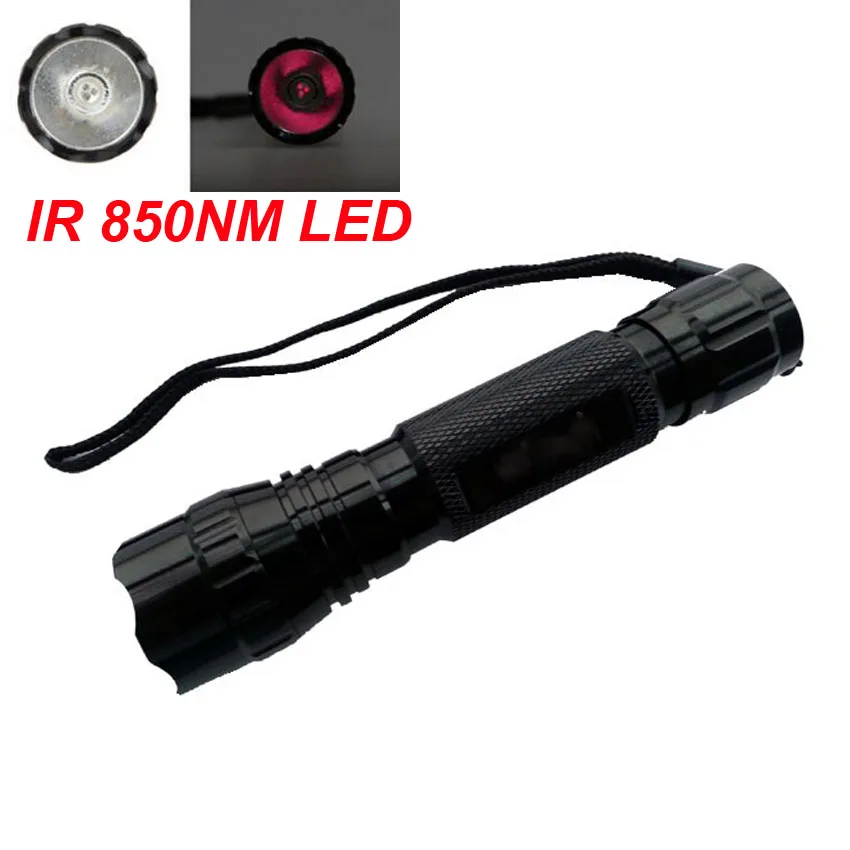501B фонарик IR 850nm белый зеленый синий красный свет Q5 L2 LED 18650 охотничий фонарь с
