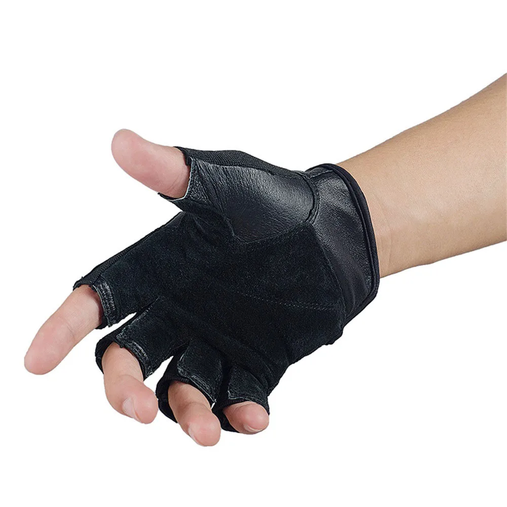 Кожаные перчатки для мужчин одежда фитнеса Нескользящие свиная кожа тяжелая