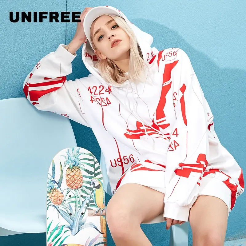 UNIFREE 2019 Новое поступление осеннее хлопковое платье женское свободное
