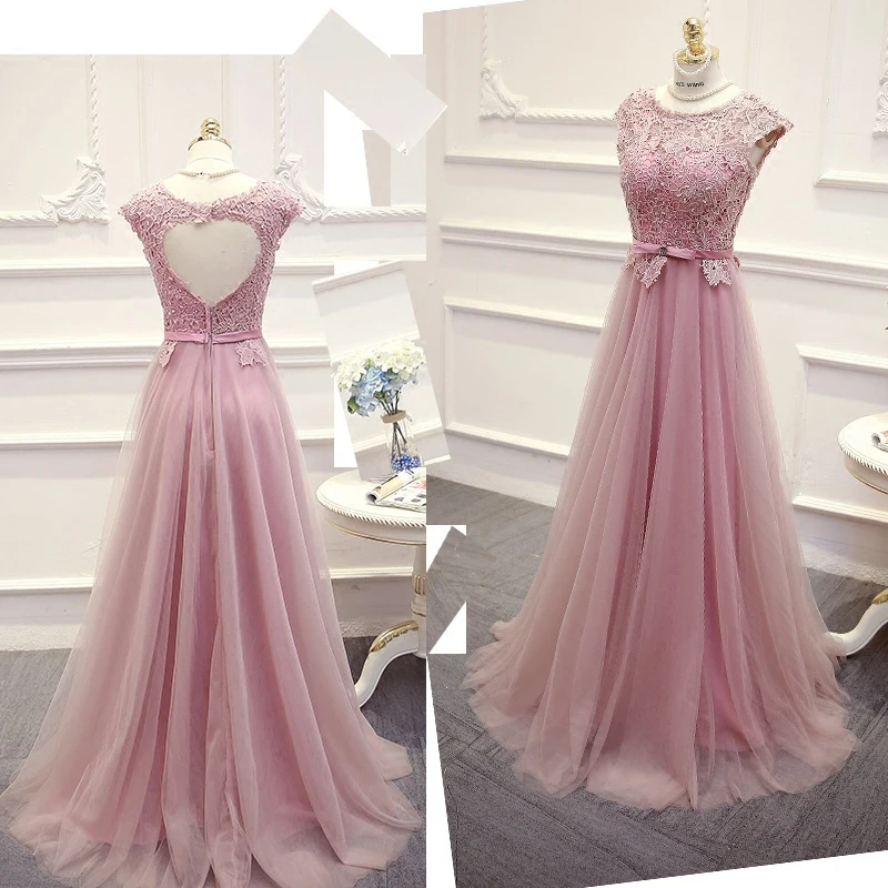 SSYFashion Розового Кружева Вечернее Платье Невесты Банкетный Элегантный длиной до
